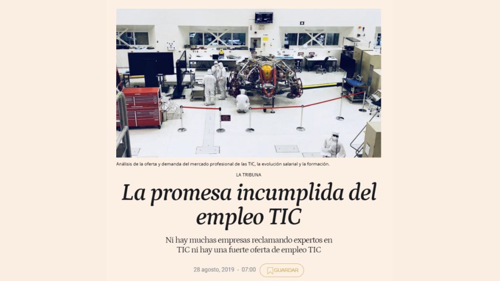 La promesa incumplida del empleo TIC, José Varela (El Español)