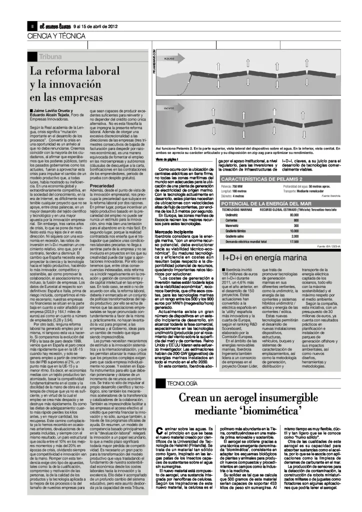 La Reforma Laboral y la Innovación en las Empresas, Jaime Laviña Orueta y Eduardo Alcaín Tejada (El Nuevo Lunes)