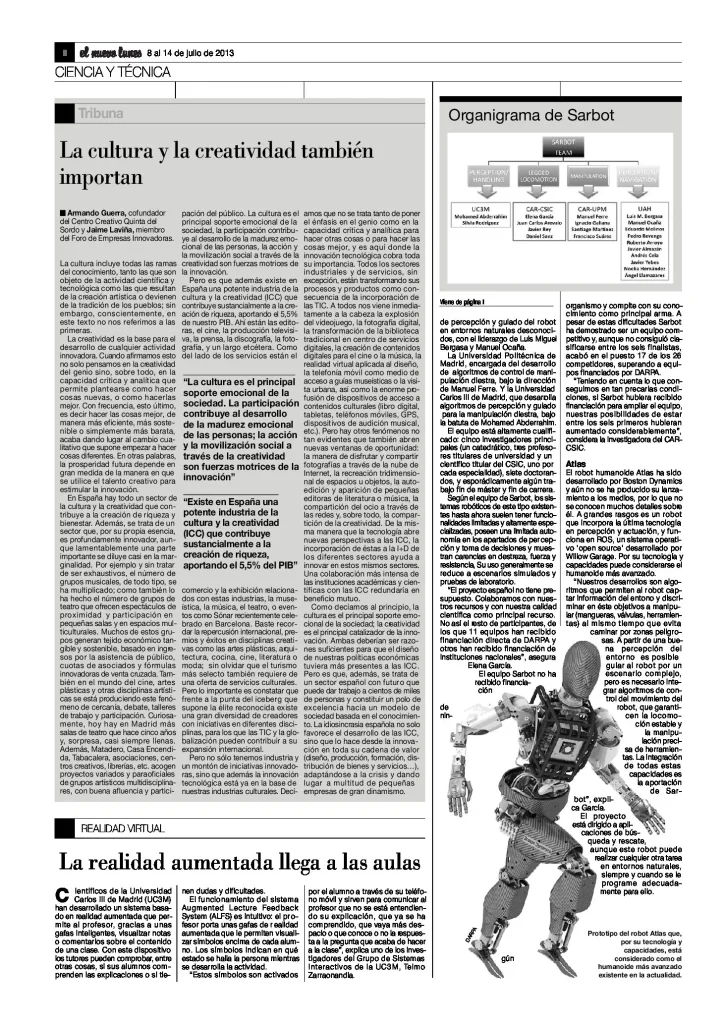 La cultura y la creatividad también importan, Armando Guerra y Jaime Laviña (El Nuevo Lunes)