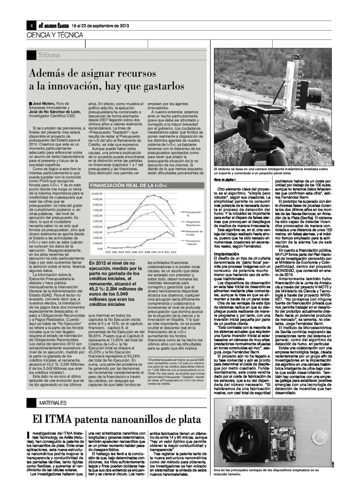 Además de asignar recursos a la innovación, hay que gastarlos, José Molero y José de No (El Nuevo Lunes)
