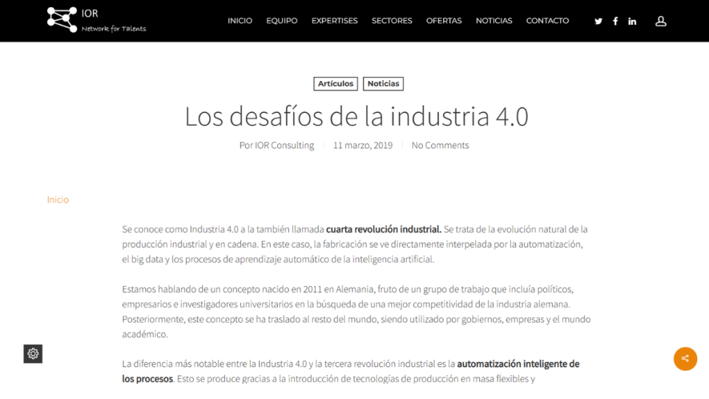 Los desafíos de la industria 4.0, José Molero (IOR)